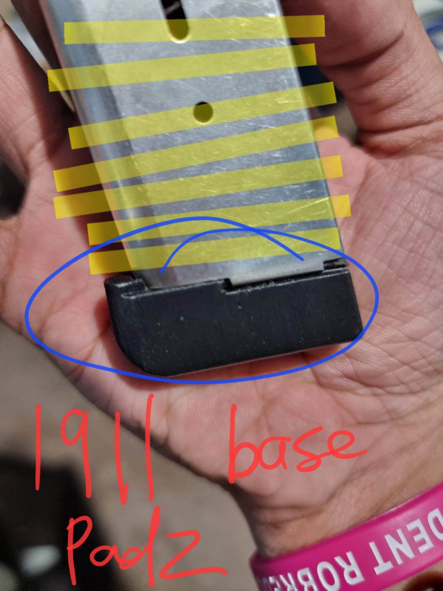 3d printed 1911 single stack base pad for Wilson (RS)