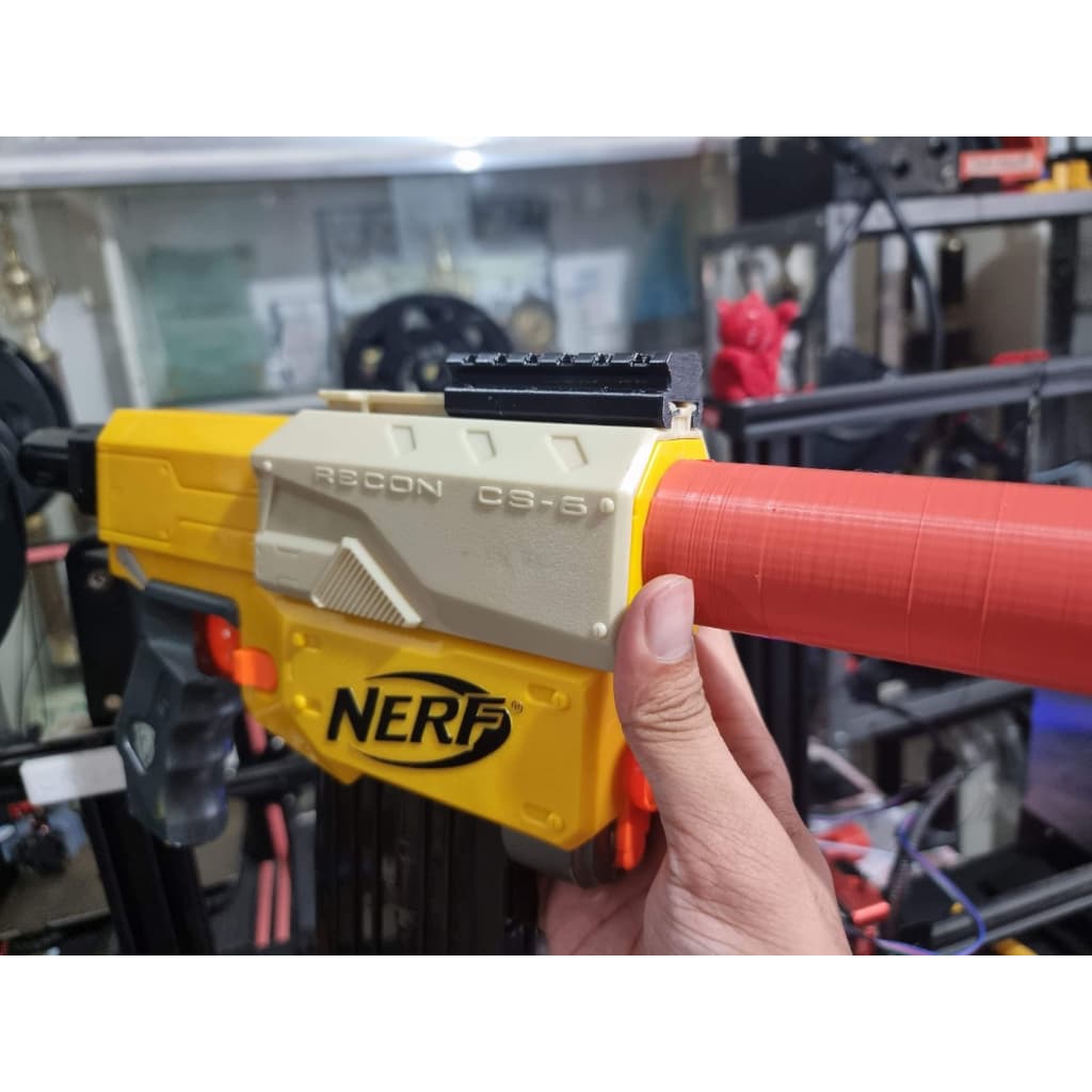 3D printed NERF to Pctny Rail connctor for TOY NERFs