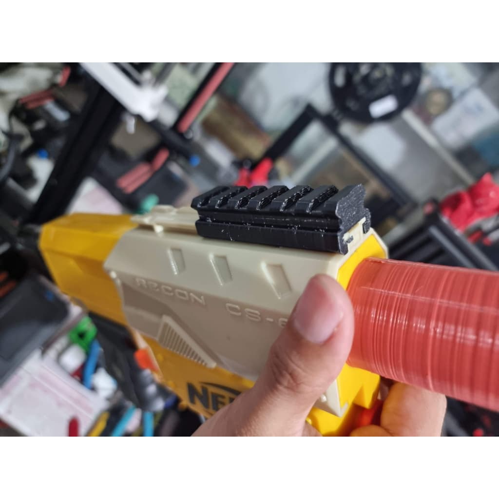 3D printed NERF to Pctny Rail connctor for TOY NERFs