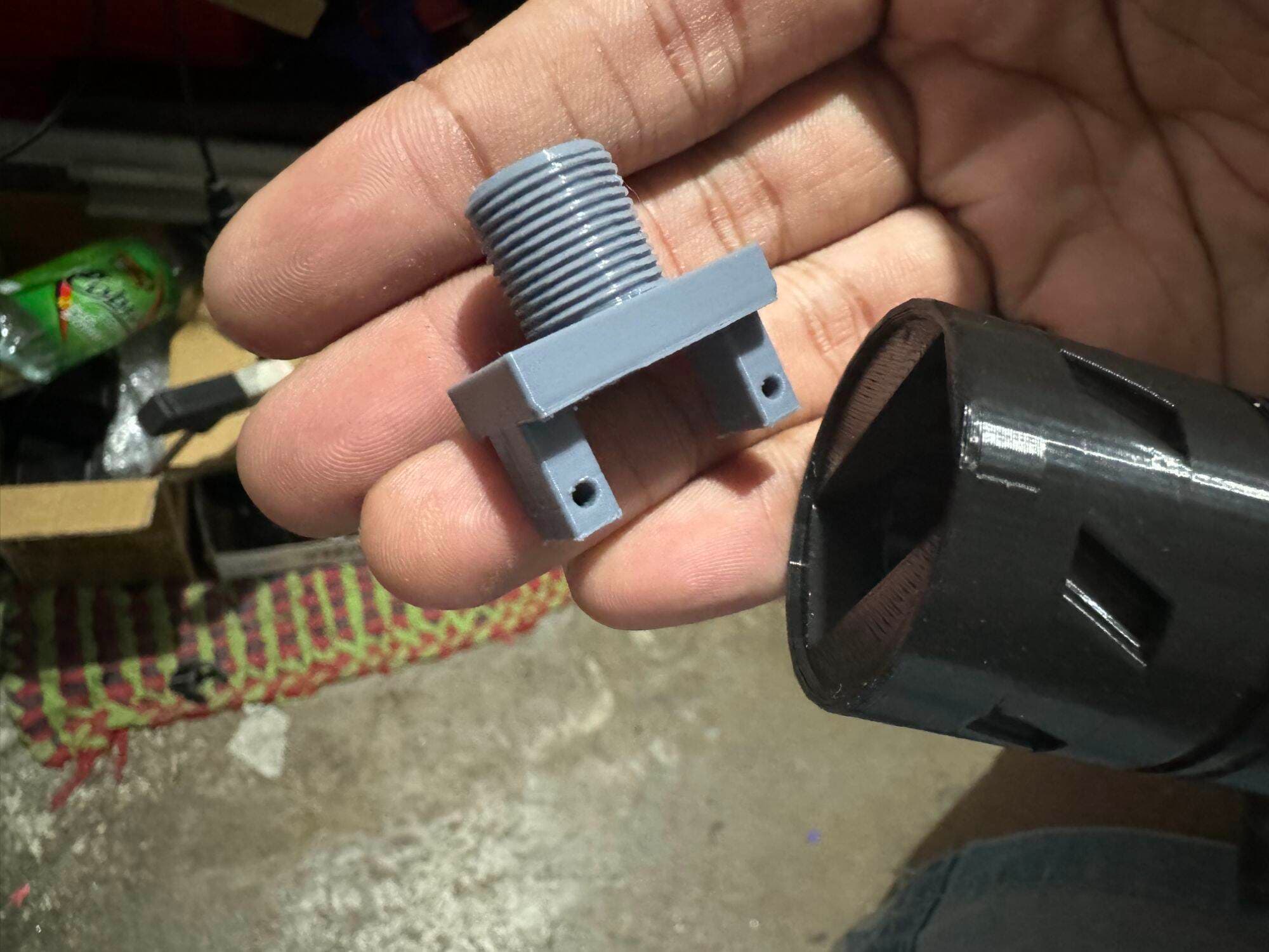 3d printed twist hop up cover Or Thread adapter for the Lehui Mp9 GelB TOYS ONLY