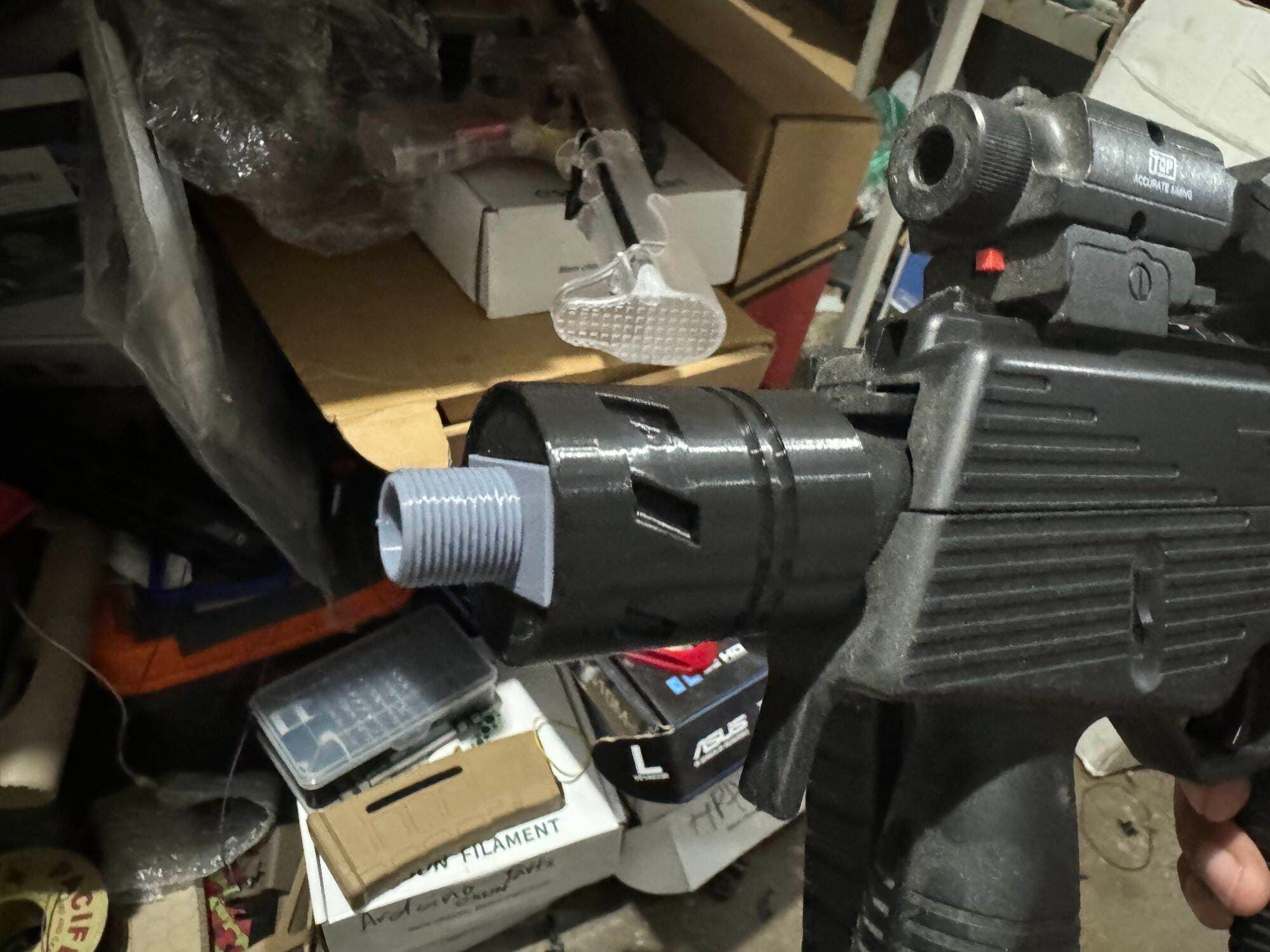 3d printed twist hop up cover Or Thread adapter for the Lehui Mp9 GelB TOYS ONLY